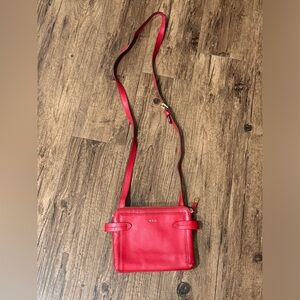 LAUREN RALPH LAUREN Red Crossbody Organizer 2 zip purse